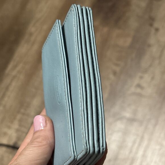 Coach Vintage Light Blue Small Accordion Wallet Card Holder EUC Y2K - Picture 10 of 12